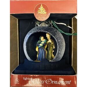 Enchanted Forest Lighted Christmas Frosted Glass 2004 Hand Blown Sculptures